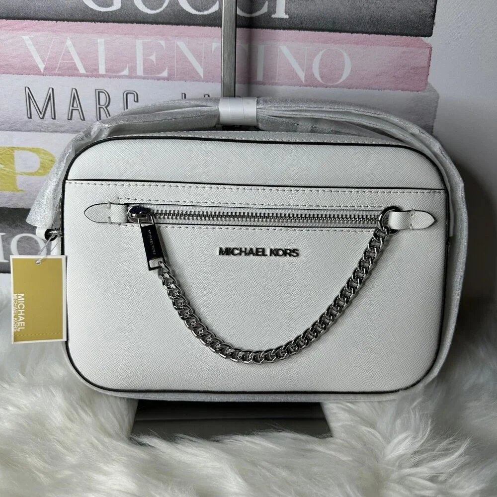 ❌SOLD❌NWT Michael Kors Jet Set Large Saffiano Leather Crossbody Bag - Picture 2 of 7